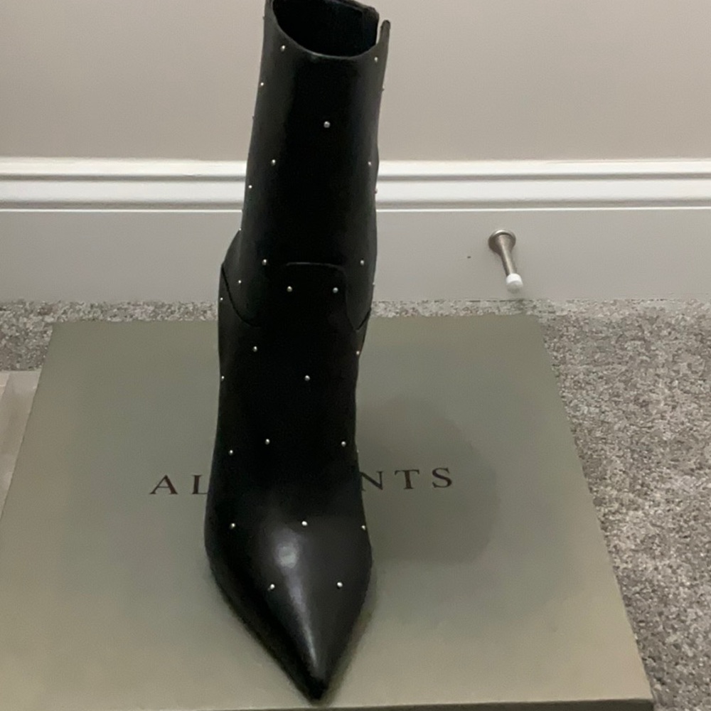 ALLSAINTS black leather Jenna boots - Picture 7 of 9